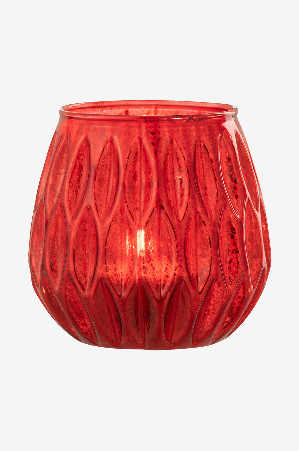 JOLIPA Kleines Windlicht für Kerze Haus ROT 2