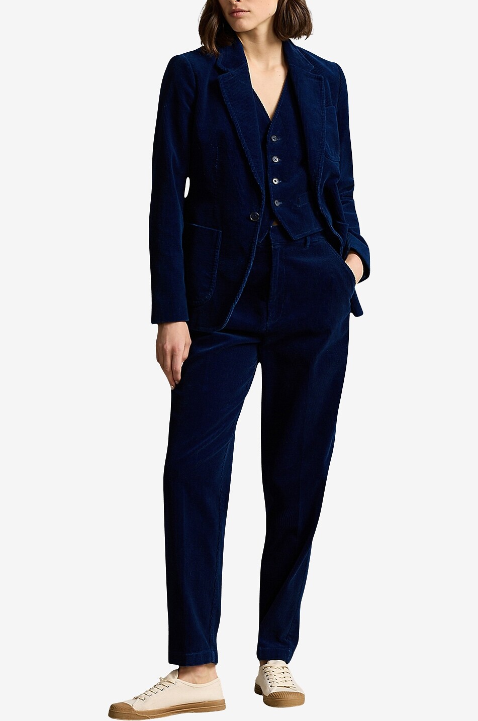 Blazer cintré en velours côtelé Indigo