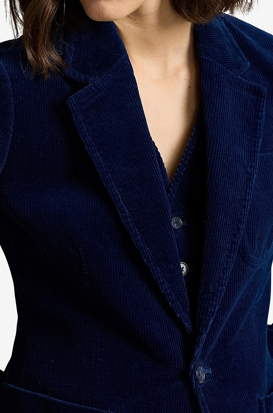 Blazer cintré en velours côtelé Indigo