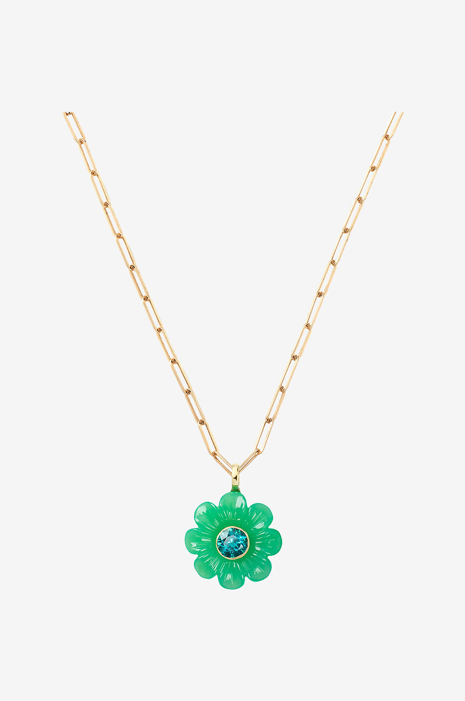 SOPHIE JOANNE Daisy Flower chrysoprase and apatite pendant Women GREEN 1