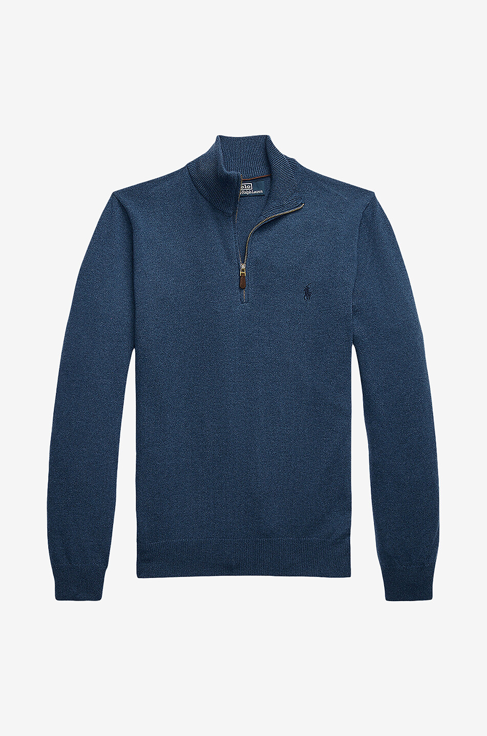 Pony half-zip stand-up collar wool jumper