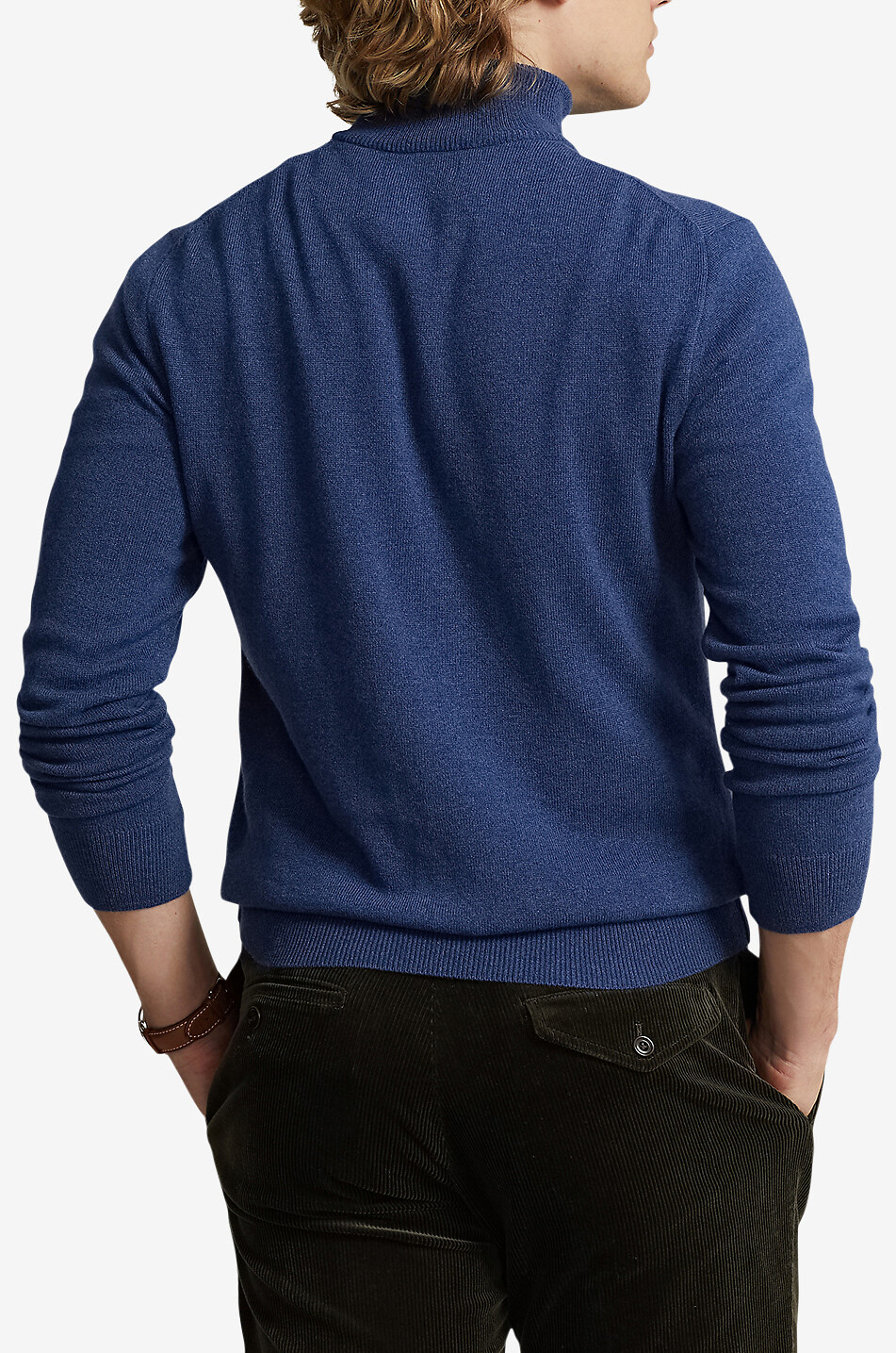 POLO RALPH LAUREN Pony half-zip stand-up collar wool jumper Men MEDIUM BLUE 3