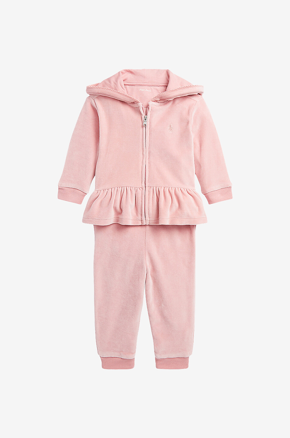 Baby peplum velvet jogging suit