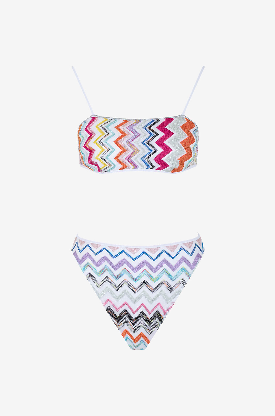 MISSONI Zig zag Lurex knit shelf-bra bikini Women MULTI COLOURED 1