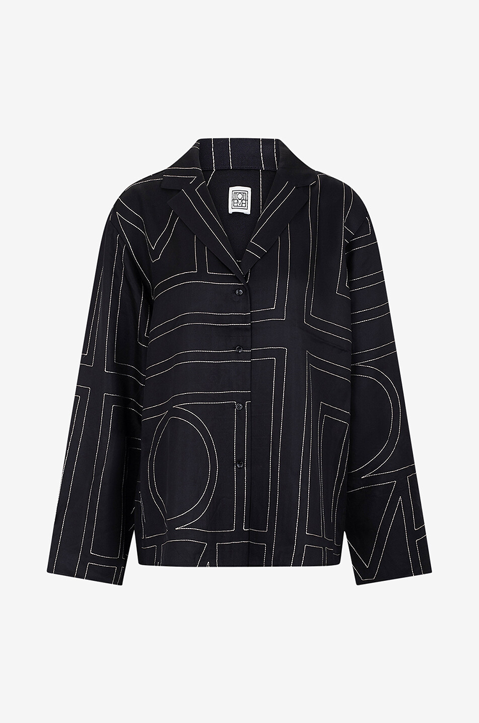 Chemise ample en soie monogrammée PJ
