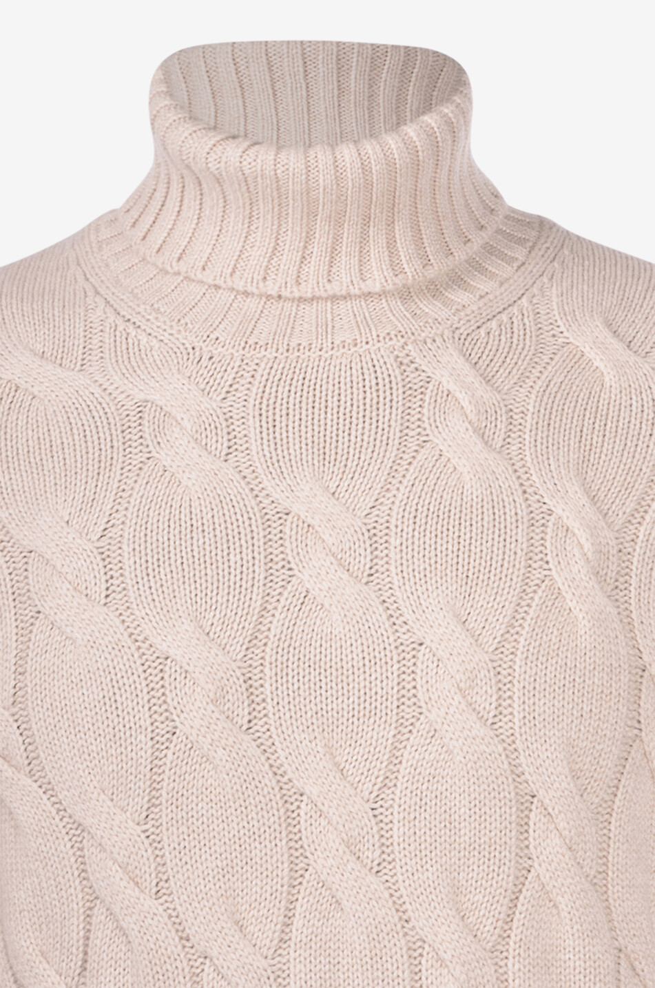 GRAN SASSO Pull torsadé à col roulé Homme Beige clair 3