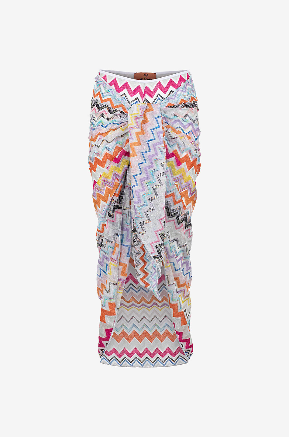 MISSONI Zig zag patterned Lurex knit sarong shorts Women MULTI COLOURED 1