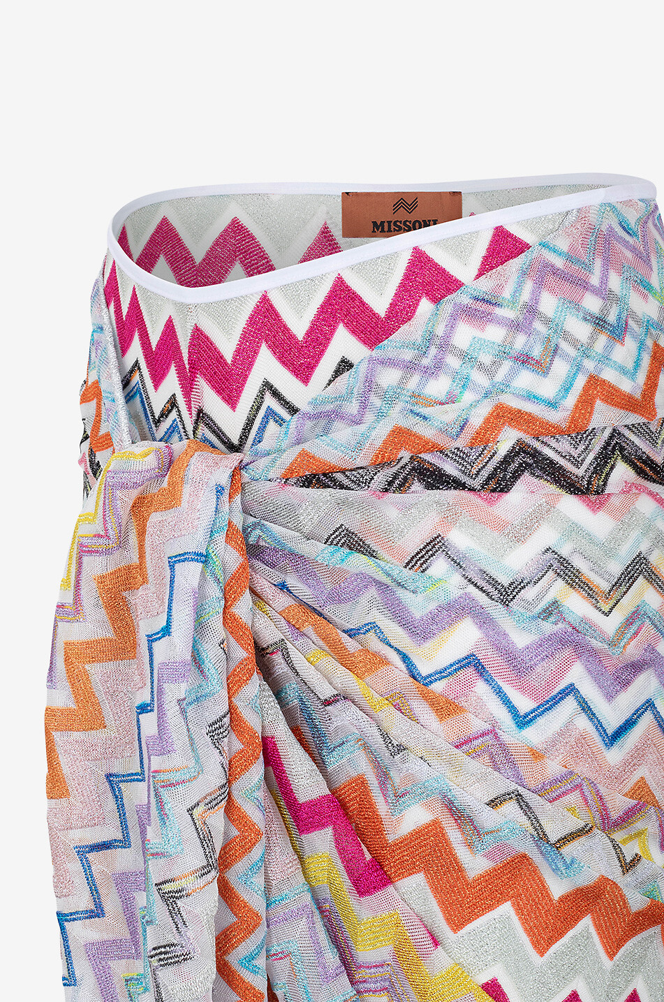 MISSONI Zig zag patterned Lurex knit sarong shorts Women MULTI COLOURED 3