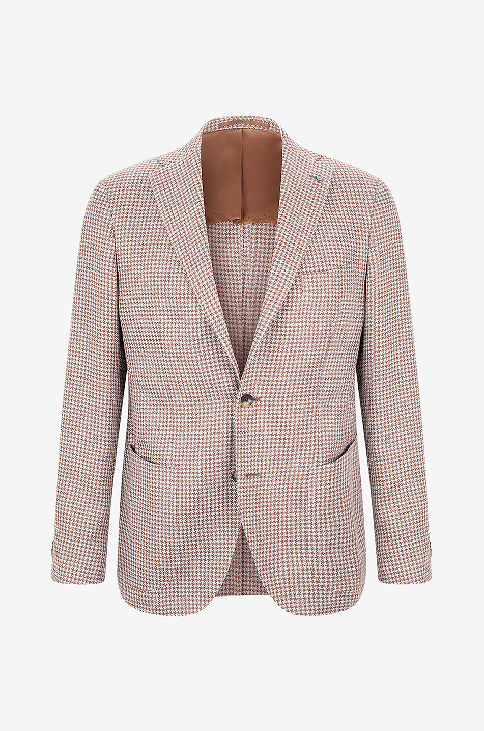 Blazer aus Leinen Seide und Baumwolle mit Hahnentritt