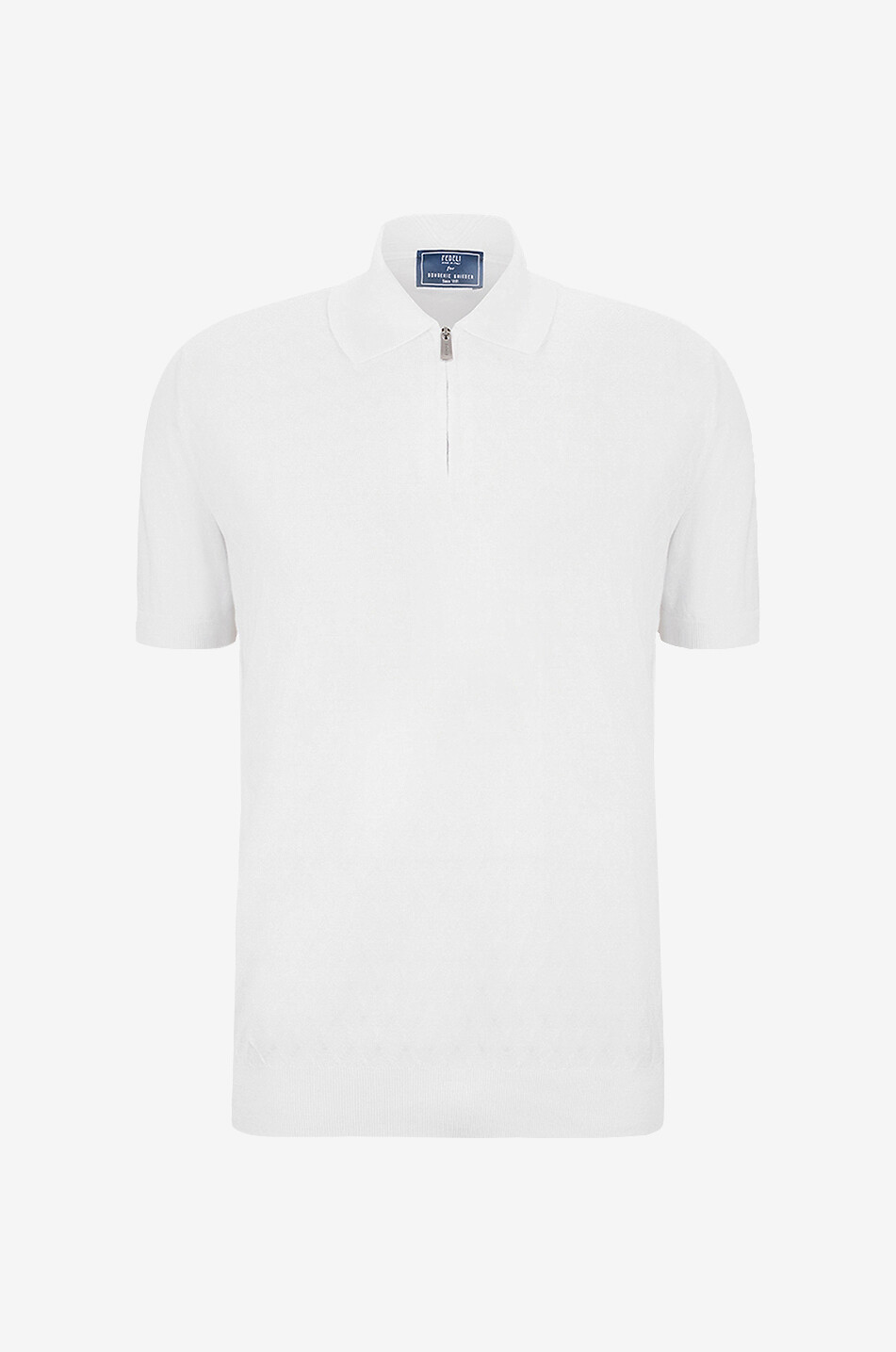 FEDELI Polo à manches courtes et col zippé Fort Homme BLANC 1