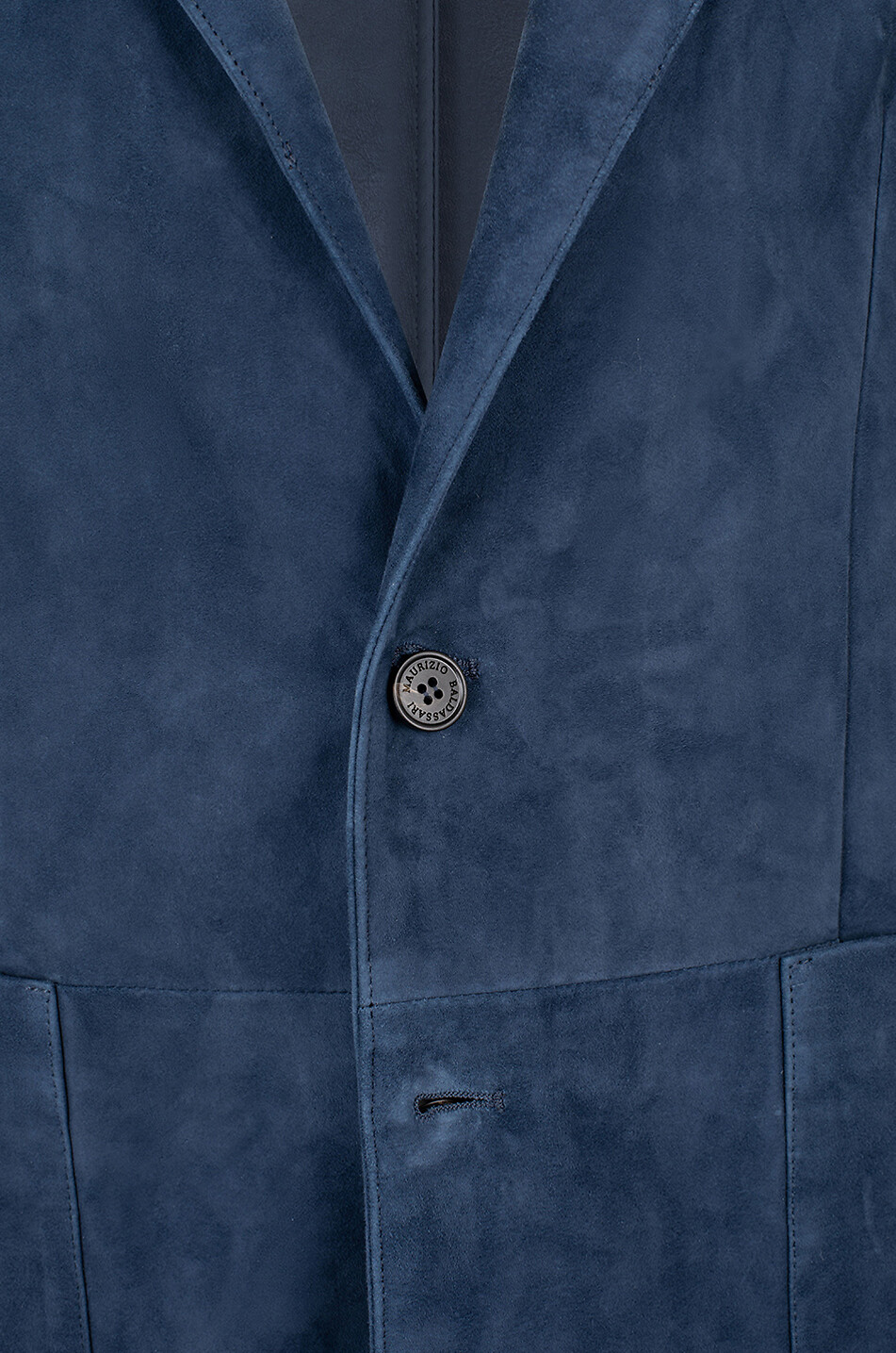 MAURIZIO BALDASSARI Blazer en daim à boutonnage simple Homme BLEU MOYEN 3