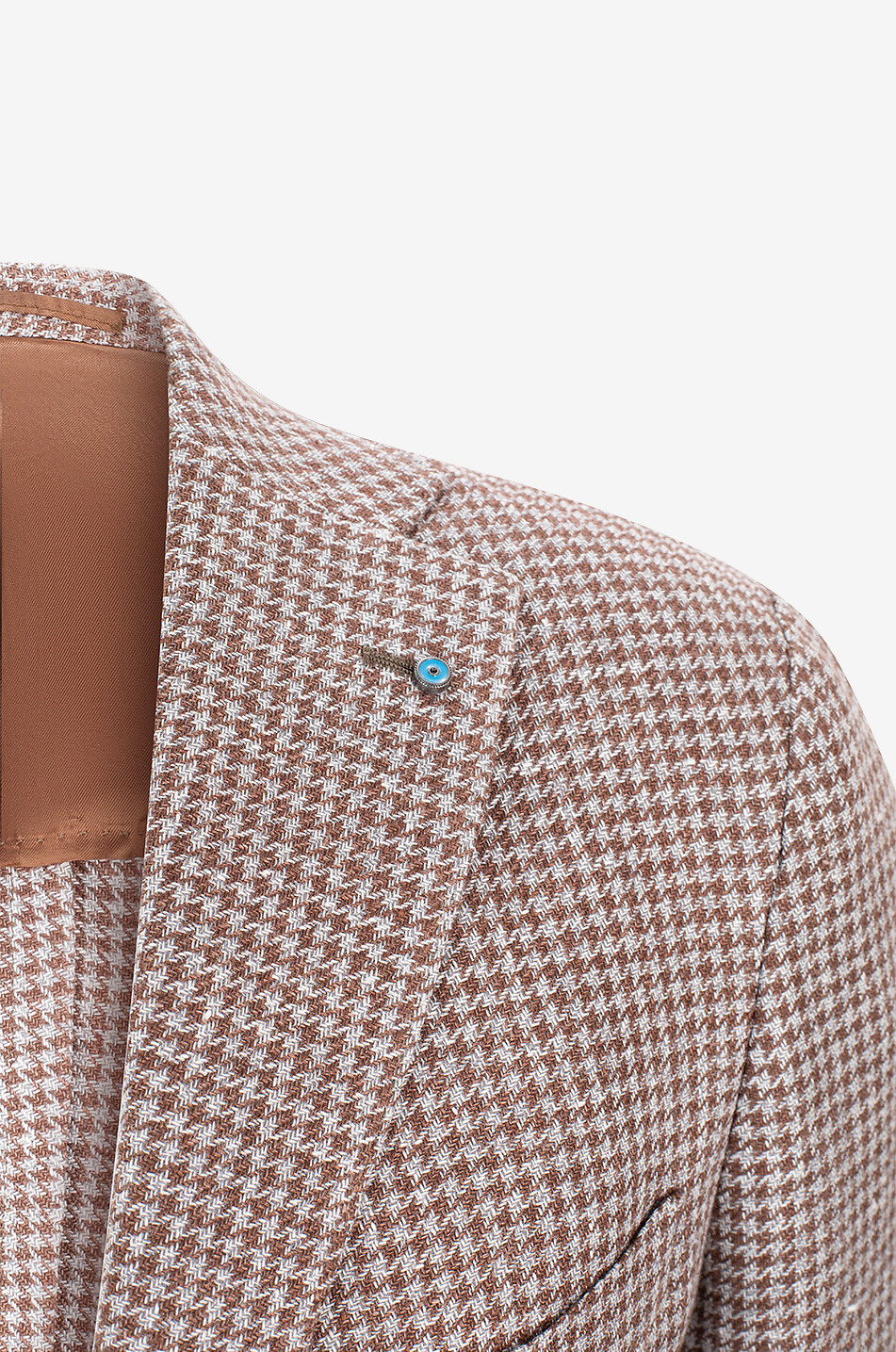 Blazer aus Leinen Seide und Baumwolle mit Hahnentritt