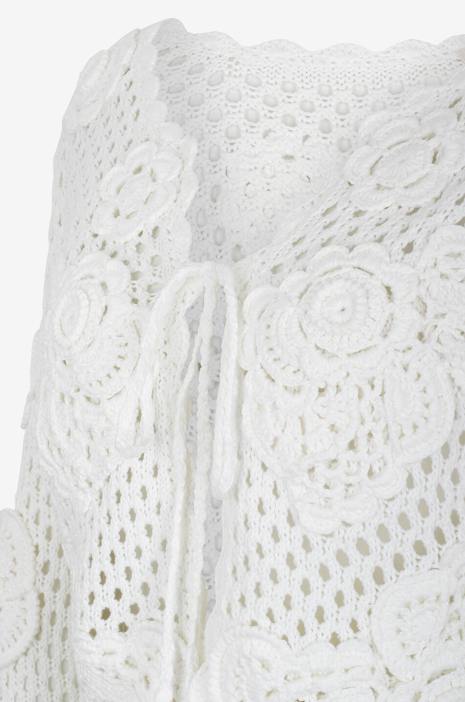 LOVESHACKFANCY Kylan crochet cotton cardigan Women WHITE 3