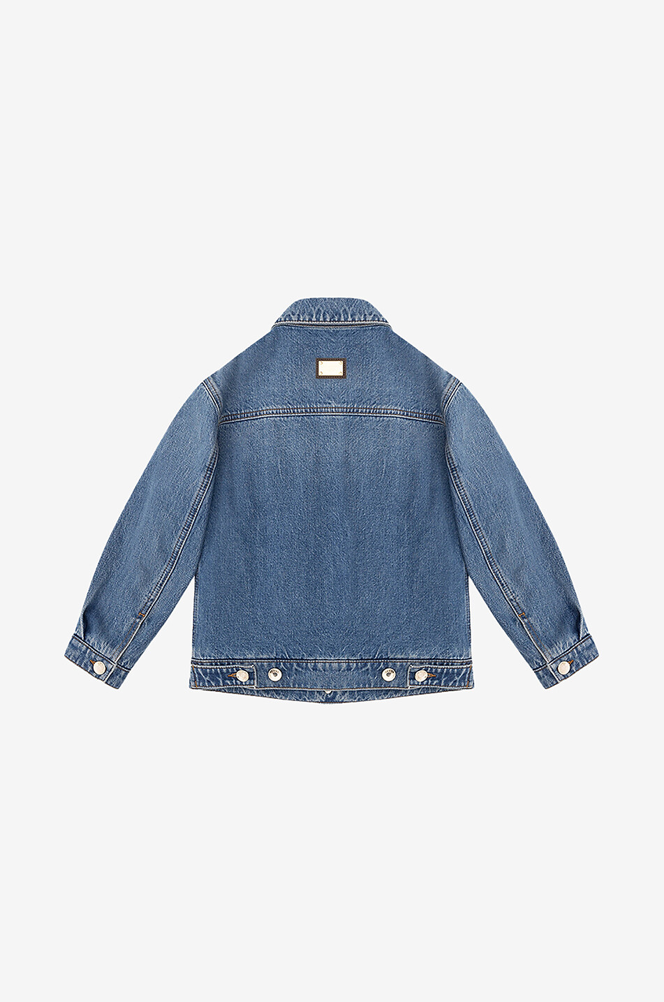 DOLCE & GABBANA Flower embroidered girl's denim jacket Girl BLUE 2