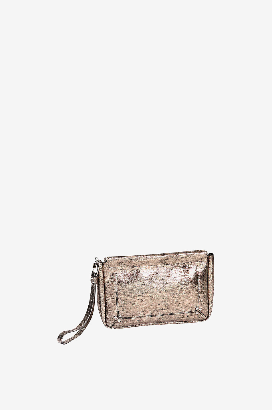 Clutch aus Champagne-Lamé-Ziegenleder Clap L