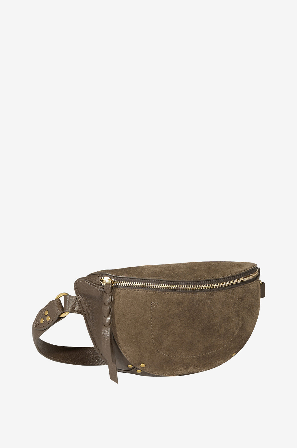 JEROME DREYFUSS Lino suede and grained leather belt bag Women BROWN 2