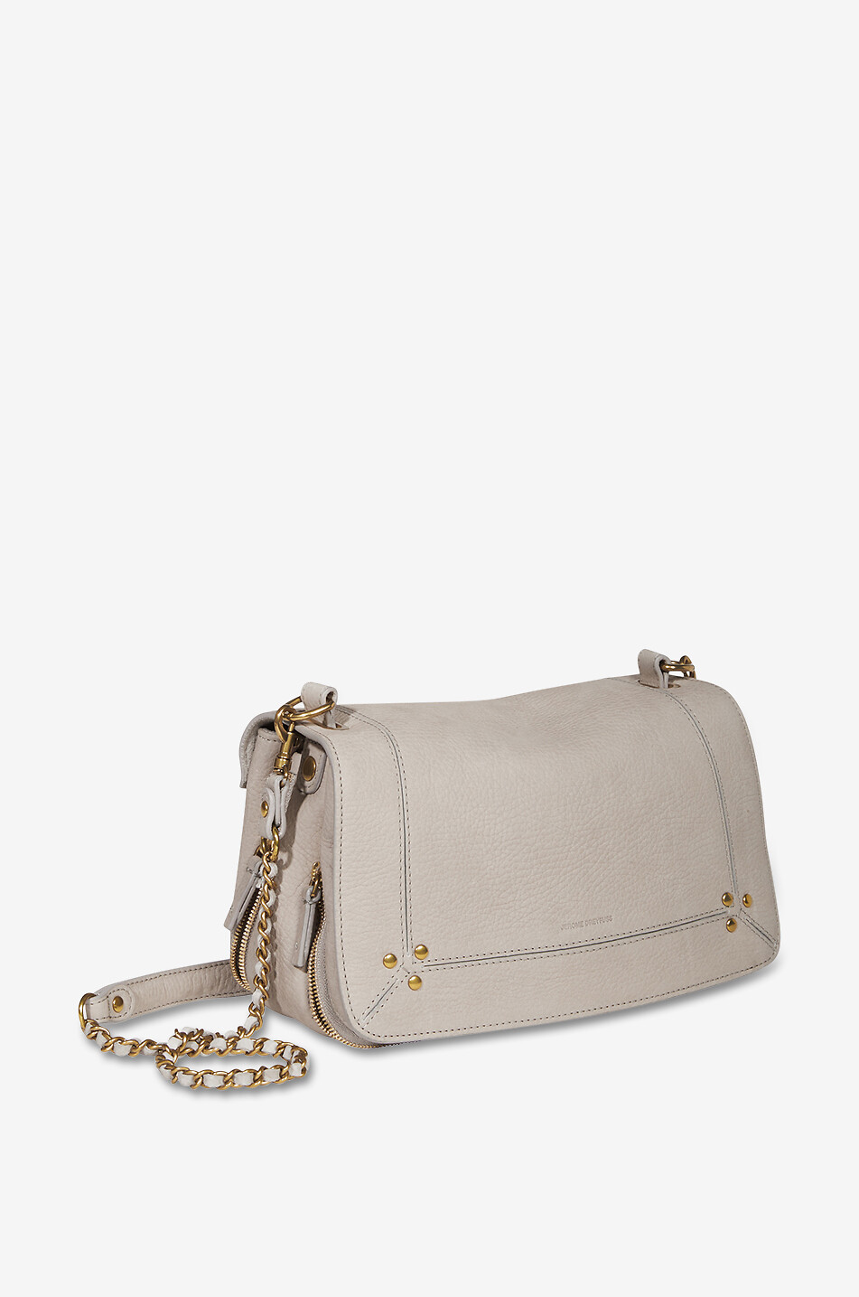 JEROME DREYFUSS Sac porté croisé en cuir nubuck grainé Bobi S Femme GRIS CLAIR 2