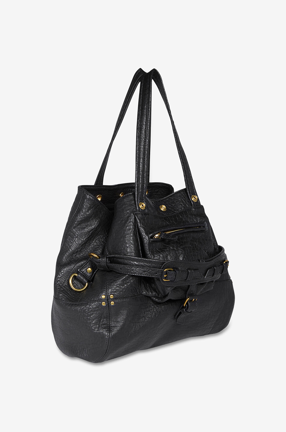 JEROME DREYFUSS Sac porté épaule en cuir d'agneau bubble Billy M Femme NOIR 2