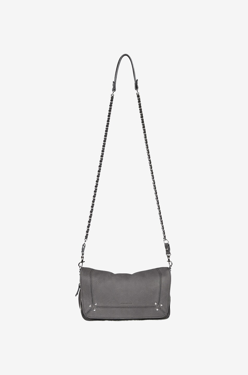 JEROME DREYFUSS Sac porté épaule en cuir grainé Bobi S Femme GRIS FONCÉ 3