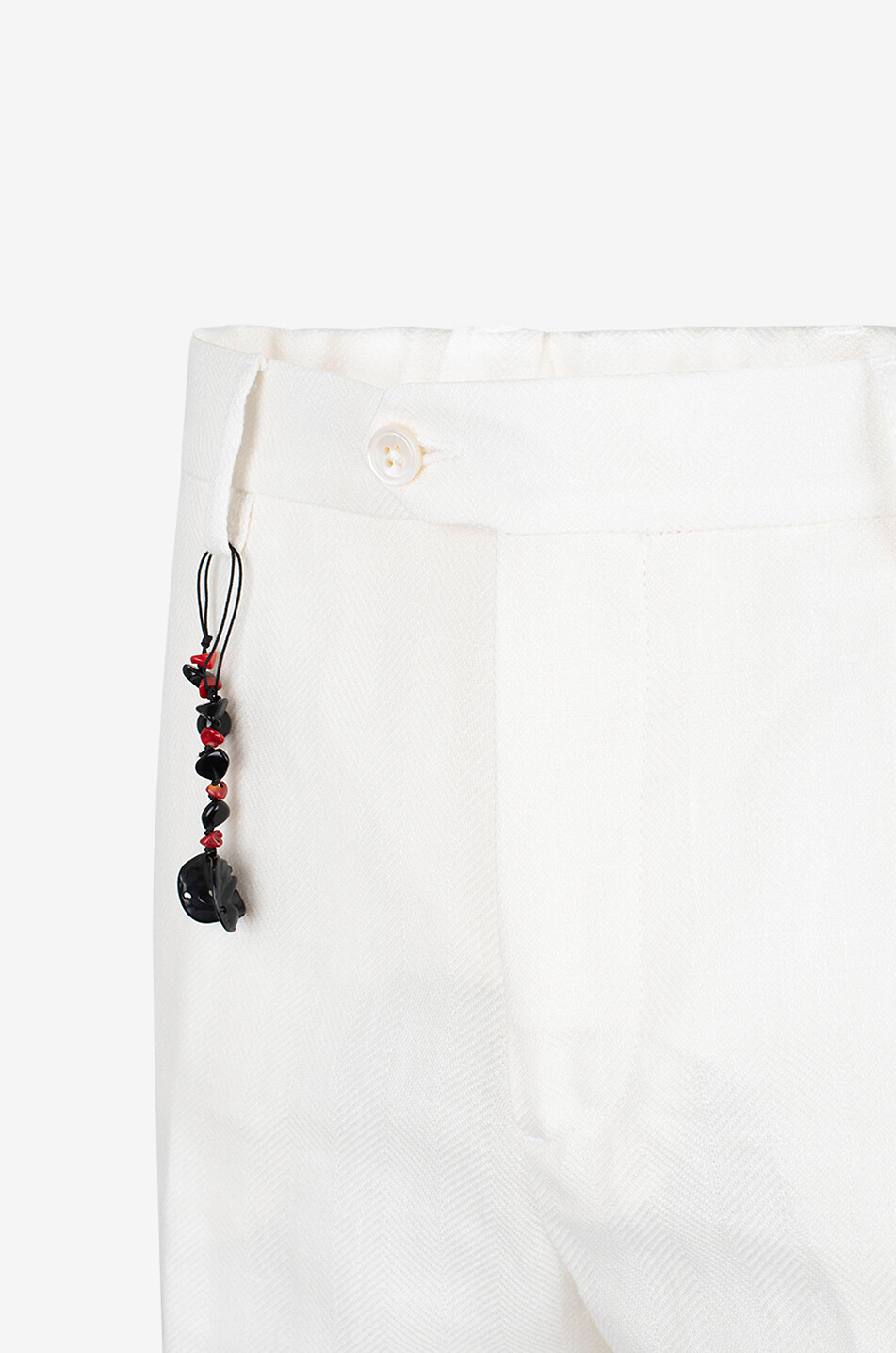 MARCO PESCAROLO Bermuda en lin et laine vierge Faro Homme BLANC CASSE 3