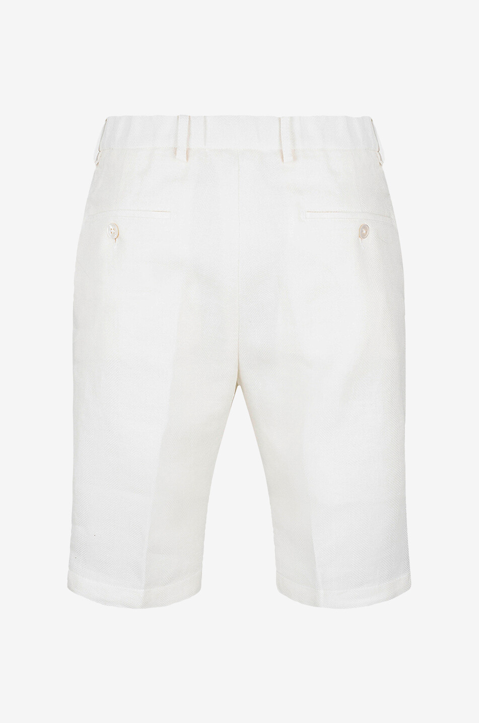 MARCO PESCAROLO Bermuda en lin et laine vierge Faro Homme BLANC CASSE 2