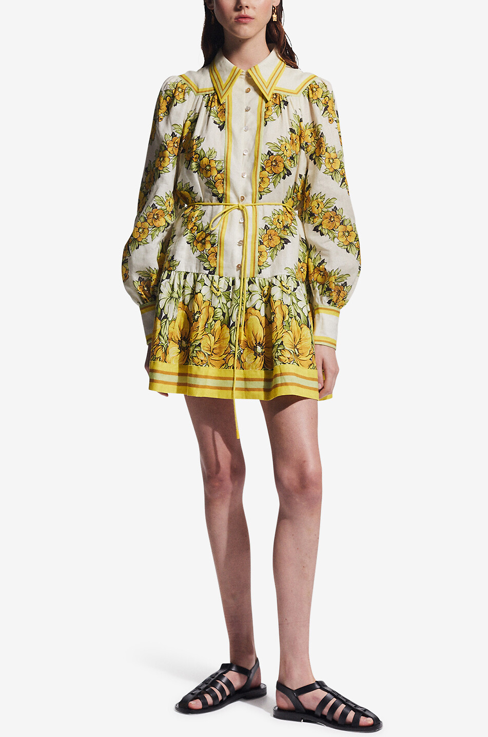 Gisela linen mini shirt dress