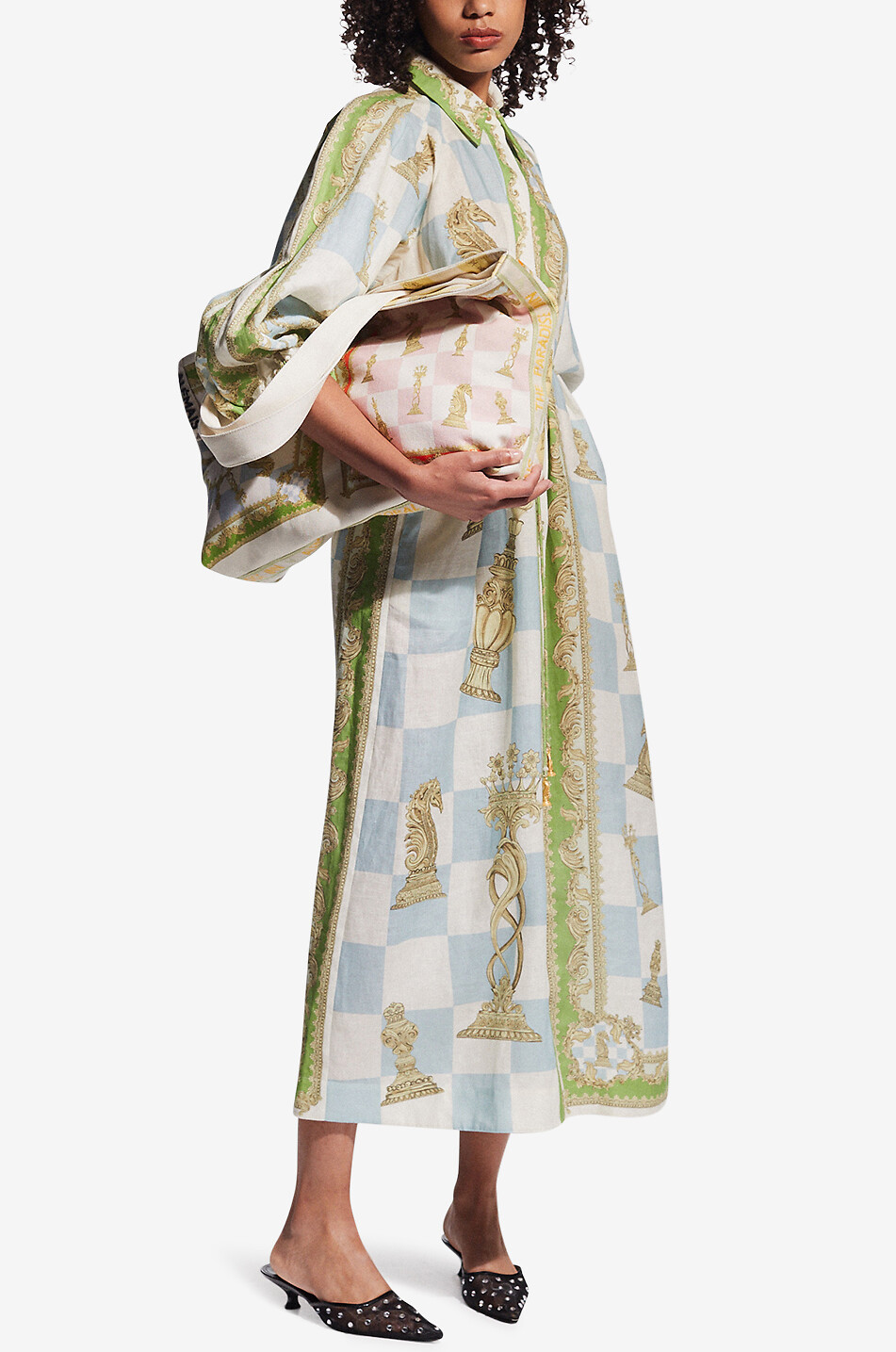 ALEMAIS Langes Leinen-Hemdkleid Checkmate Damen BUNT 3