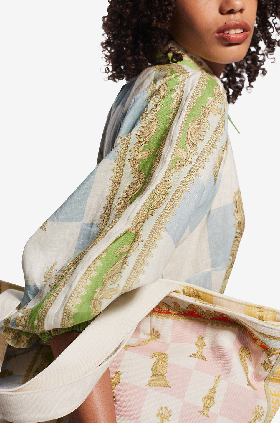 ALEMAIS Langes Leinen-Hemdkleid Checkmate Damen BUNT 6