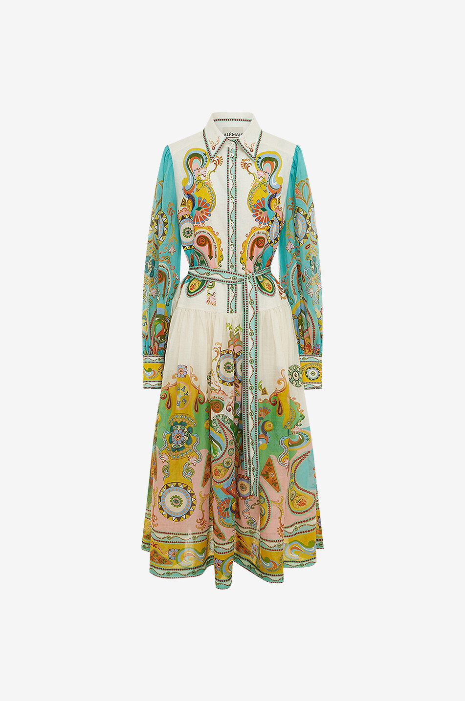 ALEMAIS Langes Ramie-Hemdkleid Pinball Damen BUNT 1