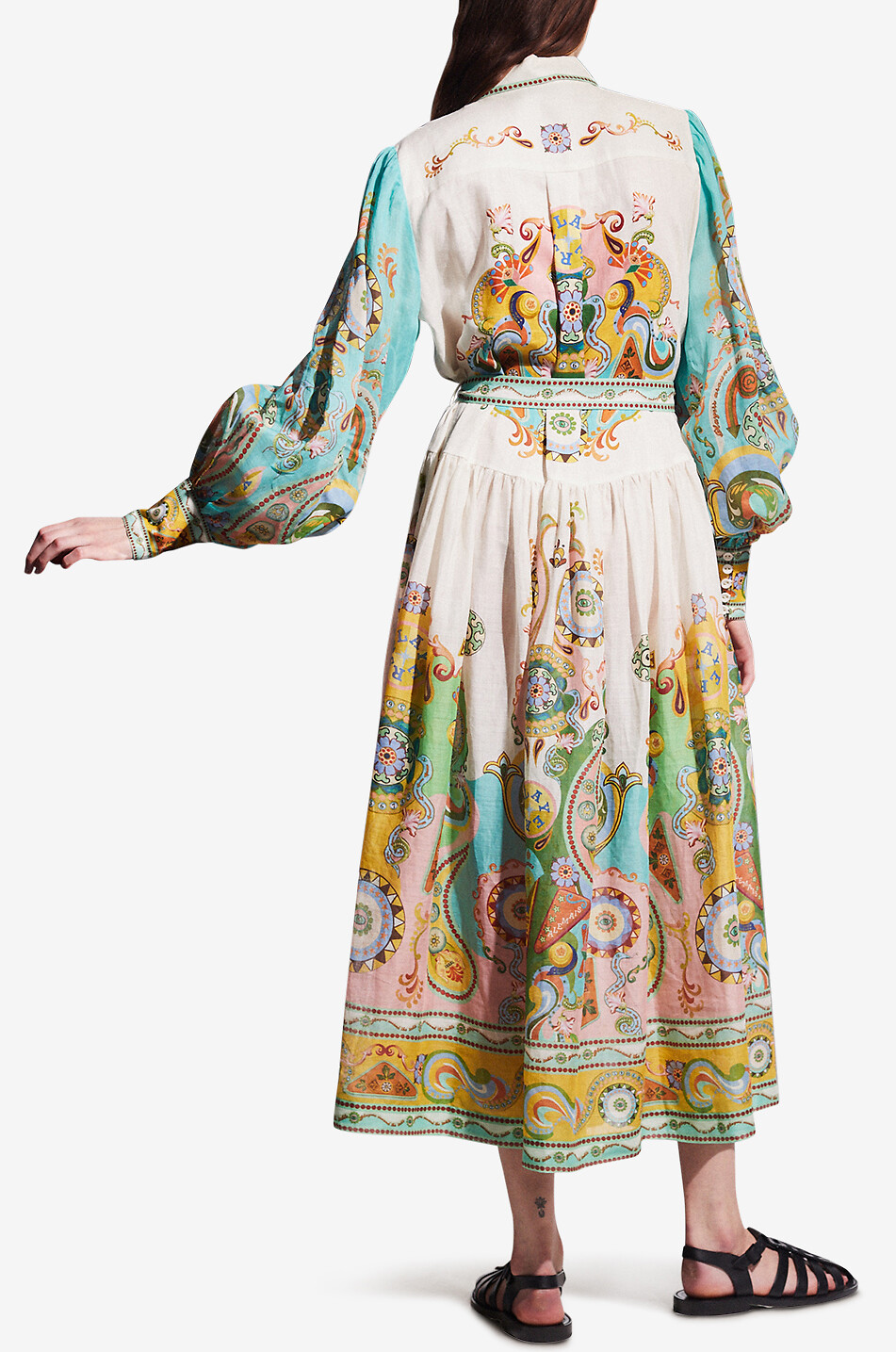 ALEMAIS Robe chemise longue en ramie Pinball Femme MULTICOLORE 4
