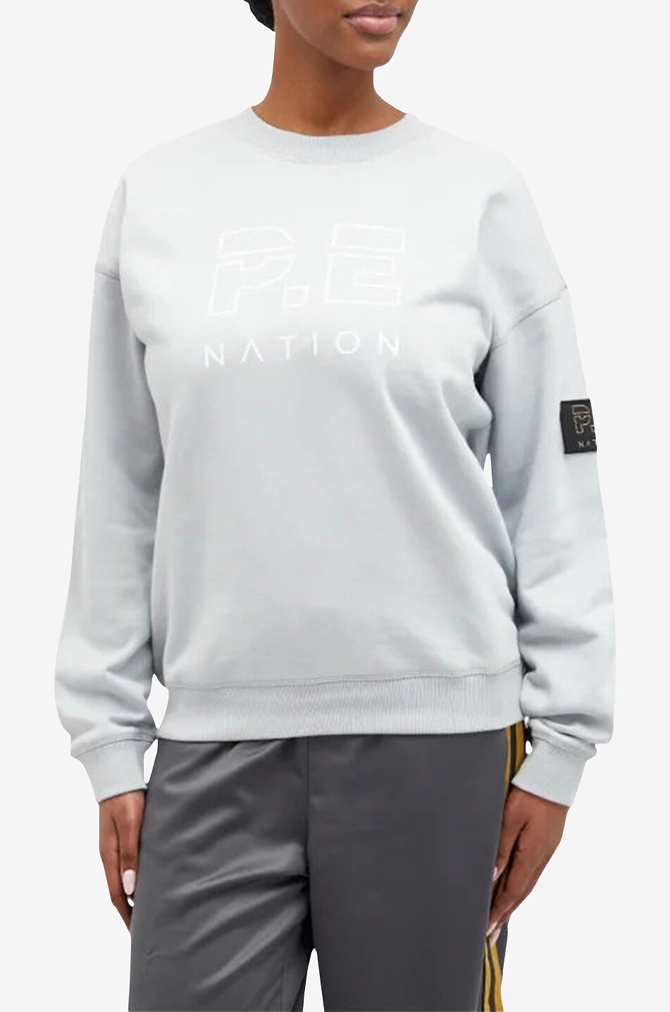PE NATION Heads Up organic cotton crewneck sweatshirt Women GREY 2