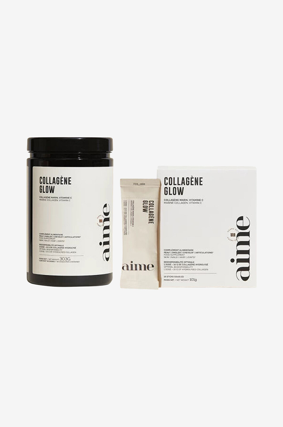 AIME Complément alimentaire peau ongles et cheveux Collagène Glow - 30 doses Unisexe Incolore 1