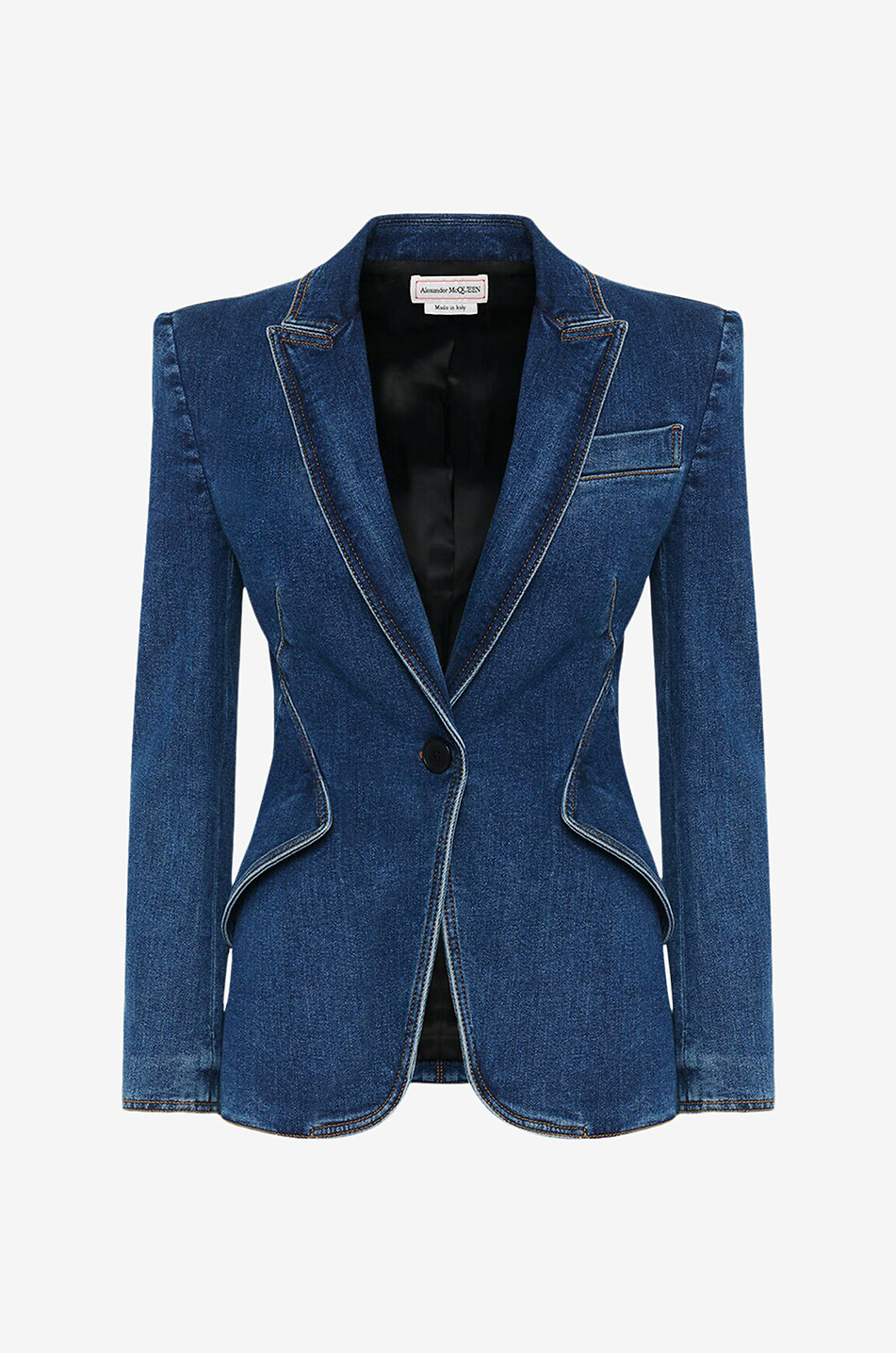 ALEXANDER McQUEEN Blazer cintré en denim Femme BLEU 1