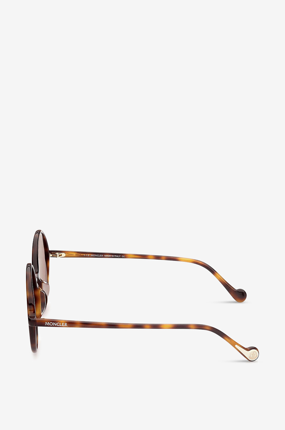 MONCLER Lunettes de soleil rondes en acétate effet écaille Femme NOIR 3