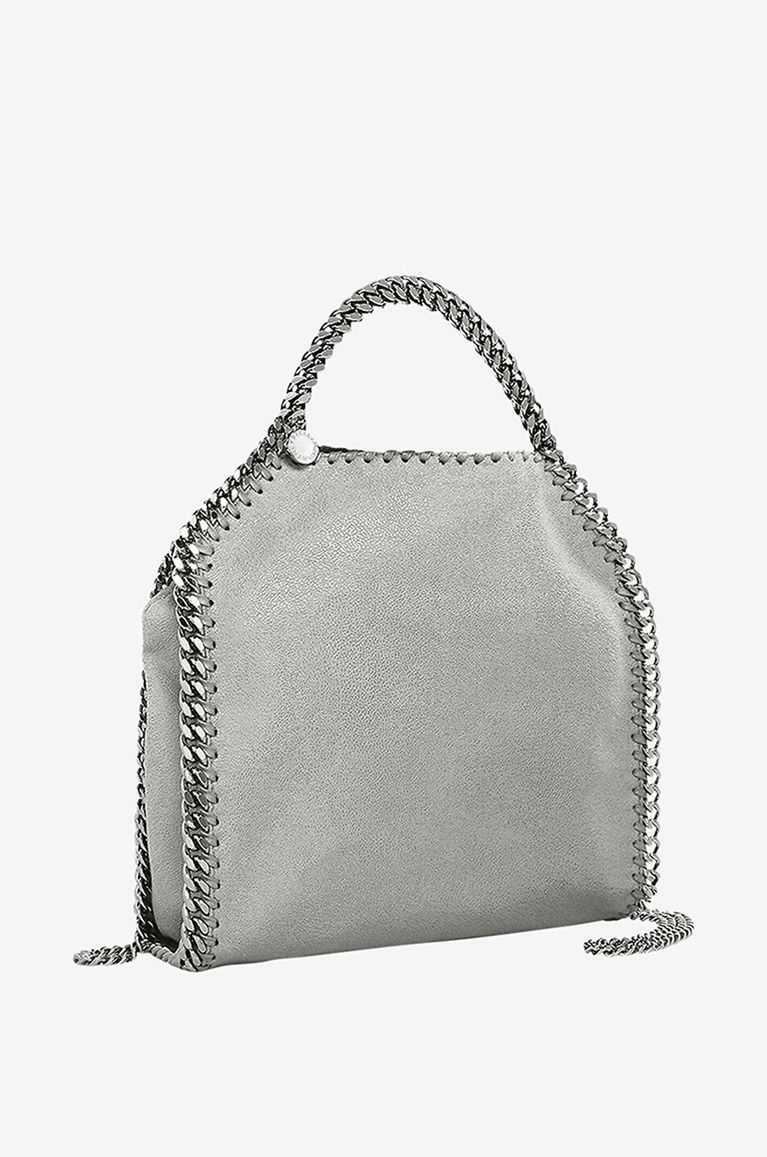 STELLA McCARTNEY Petit sac cabas en daim synthétique Falabella Shaggy Deer Mini Tote Femme GRIS CLAIR 2