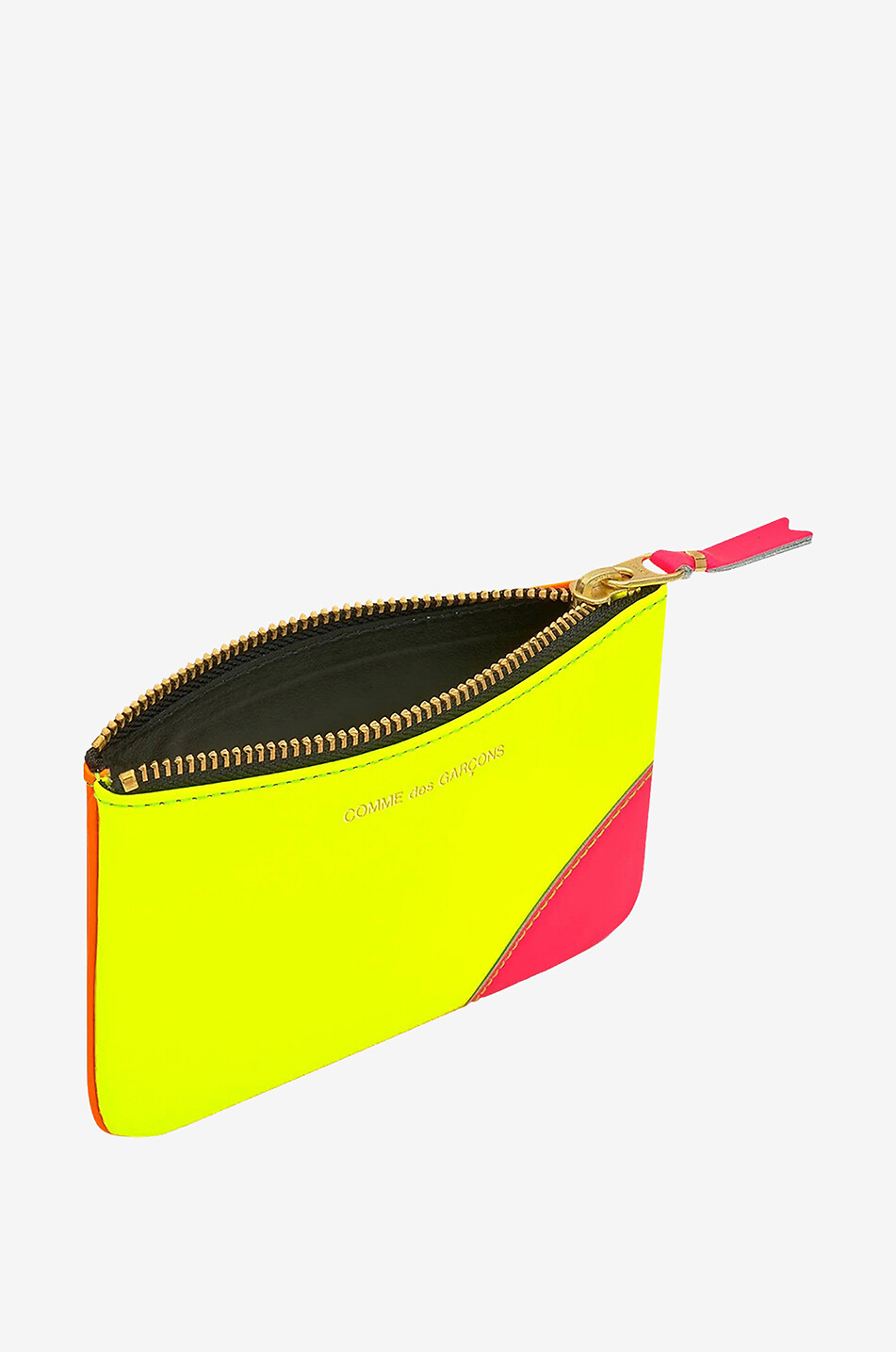 Pochette zippee en cuir Super Fluo