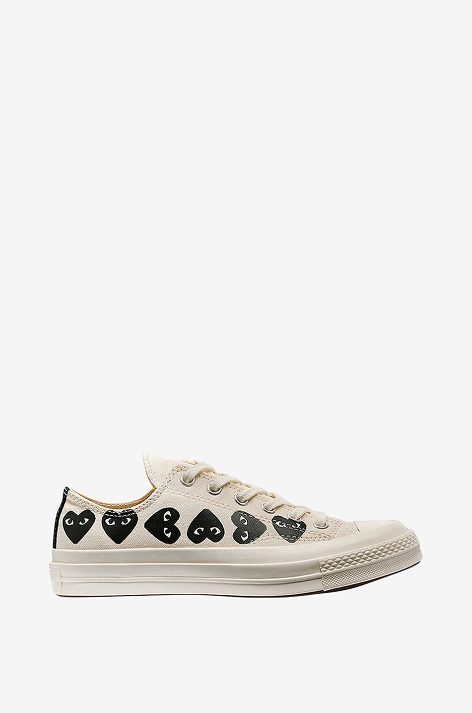 COMME DES GARCONS PLAY Baskets basses à lacets en toile CDG Chuck 70 Multi Hearts Femme BLANC 1