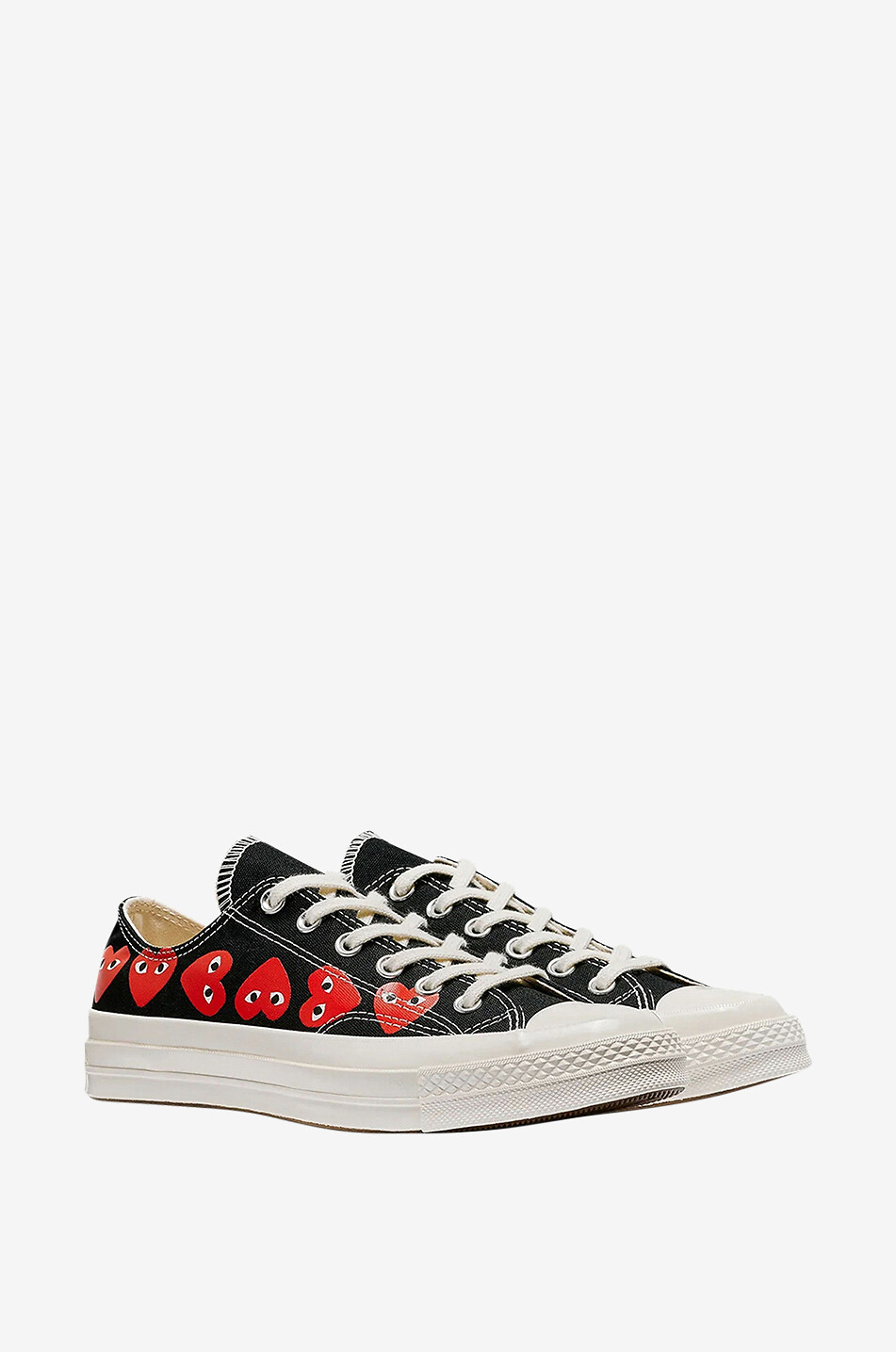 CDG Chuck 70 Multi Hearts low top lace up fabric sneakers COMME DES GARCONS PLAY Bongenie