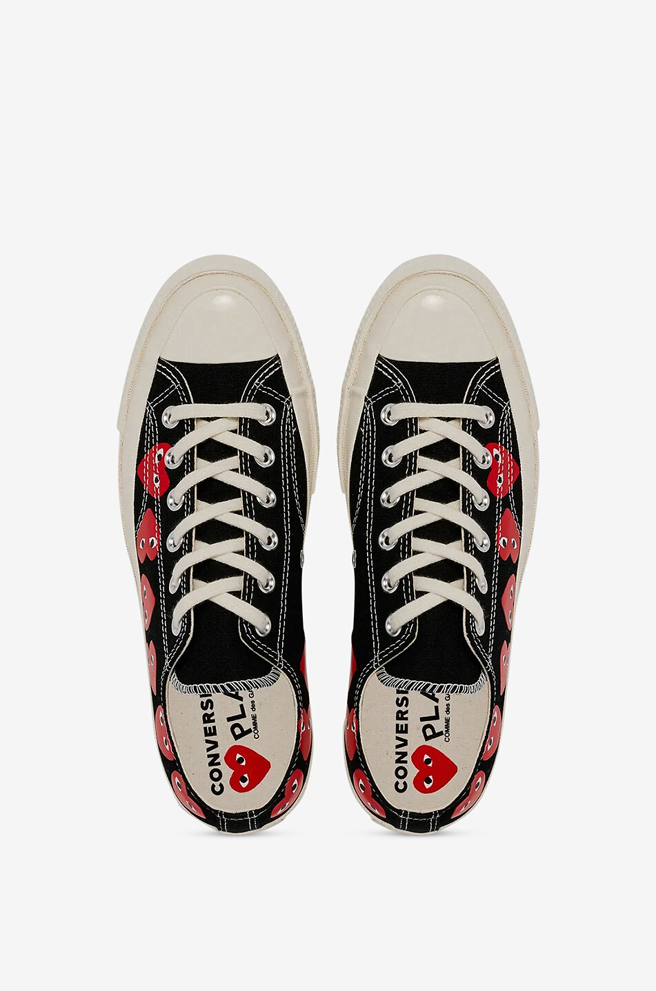 CDG Chuck 70 Multi Hearts low top lace up fabric sneakers COMME DES GARCONS PLAY Bongenie