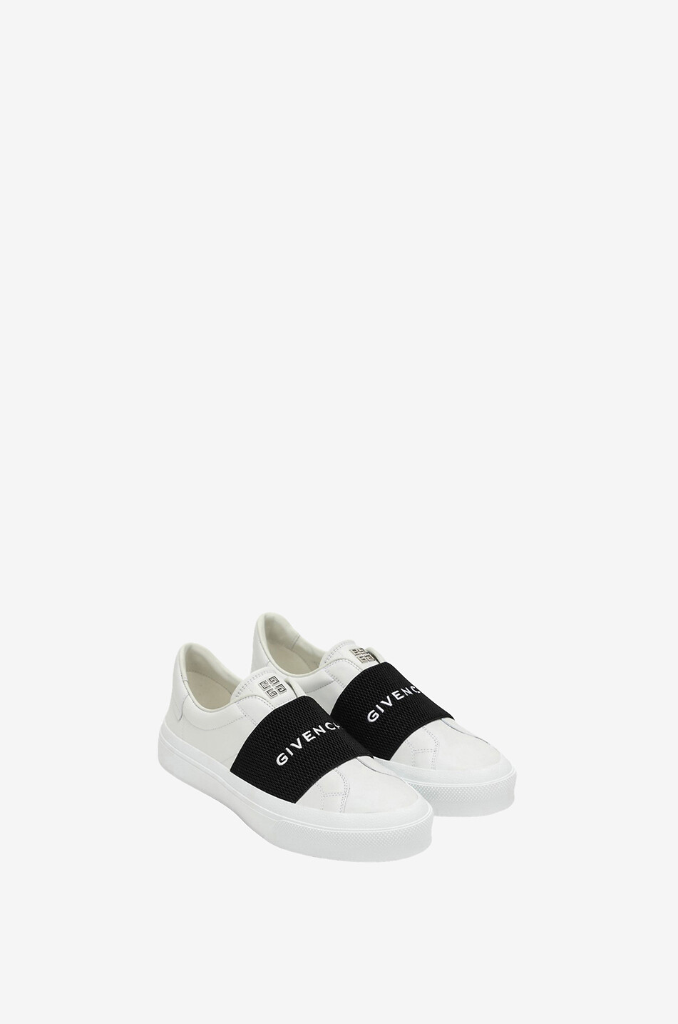 GIVENCHY Baskets en cuir lisse City Sport Femme BLANC 2