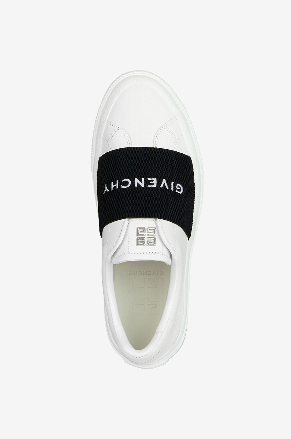 GIVENCHY Baskets en cuir lisse City Sport Femme BLANC 4