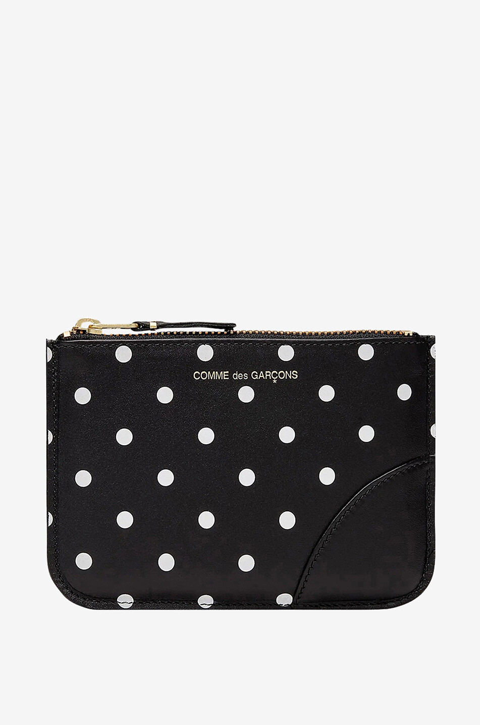 Pochette en cuir lisse Polka Dots Printed