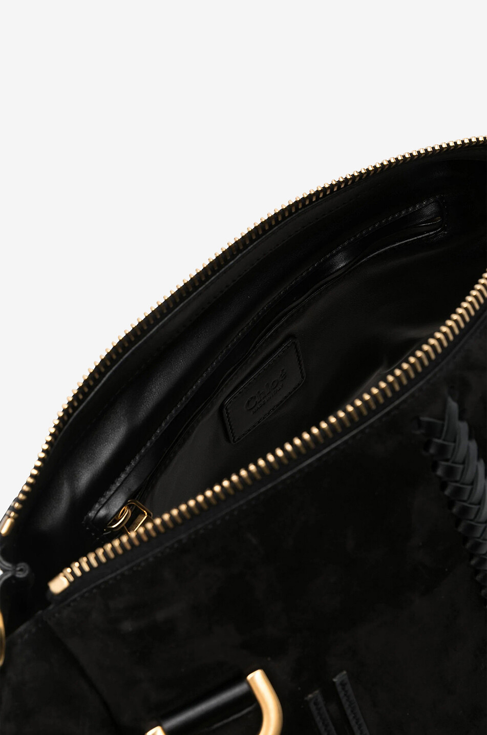 CHLOE Marcie double-carry suede bag Women BLACK 4