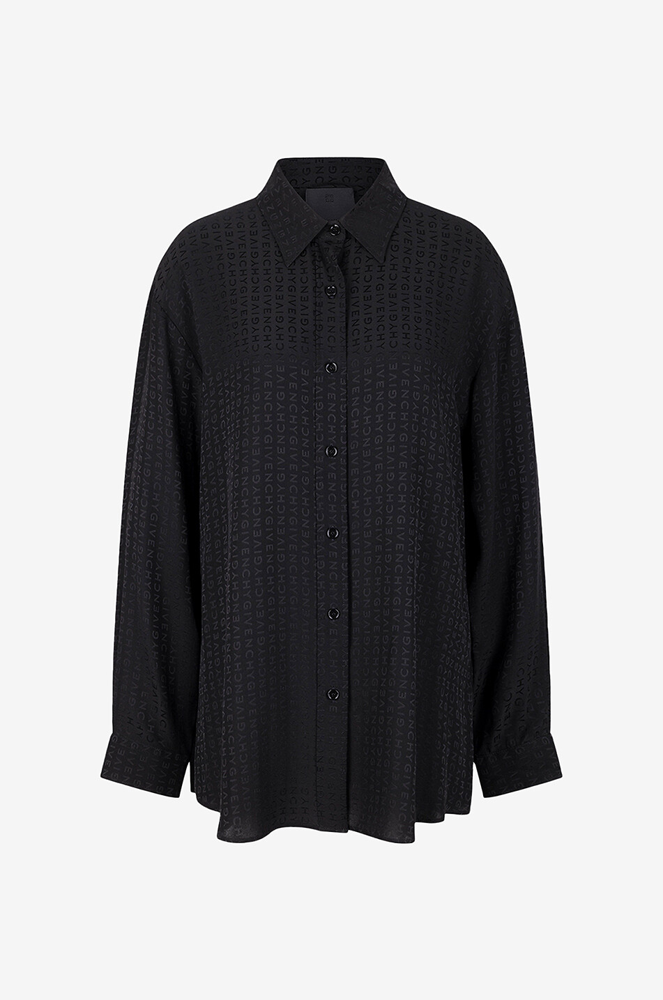 Chemise oversize en jacquard de soie motif logo