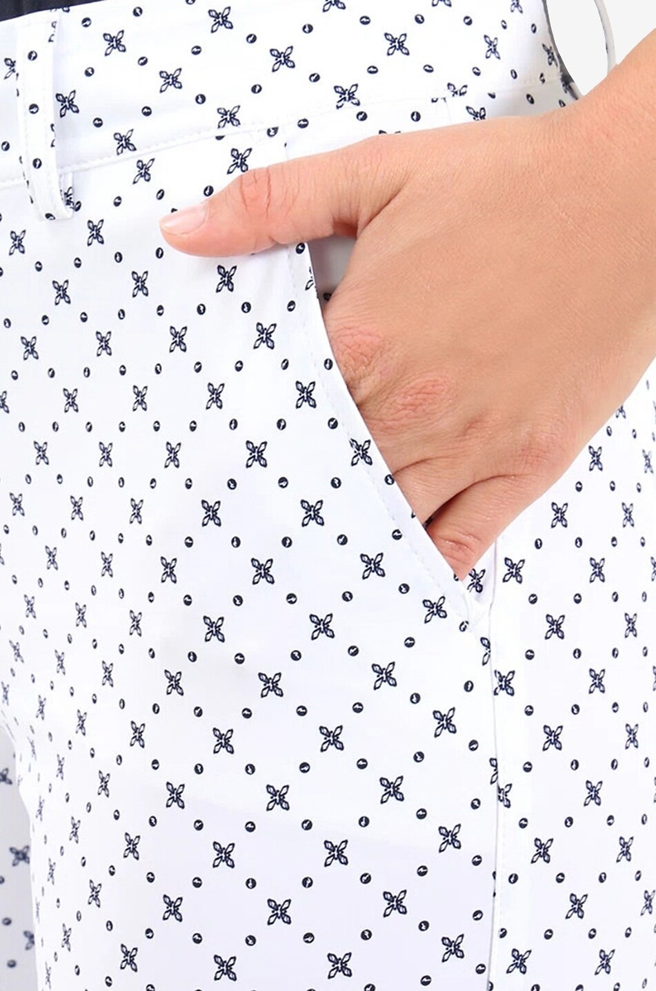 CHERVO Pantalon de golf imprimé Spaziale 039A Femme BLANC 4