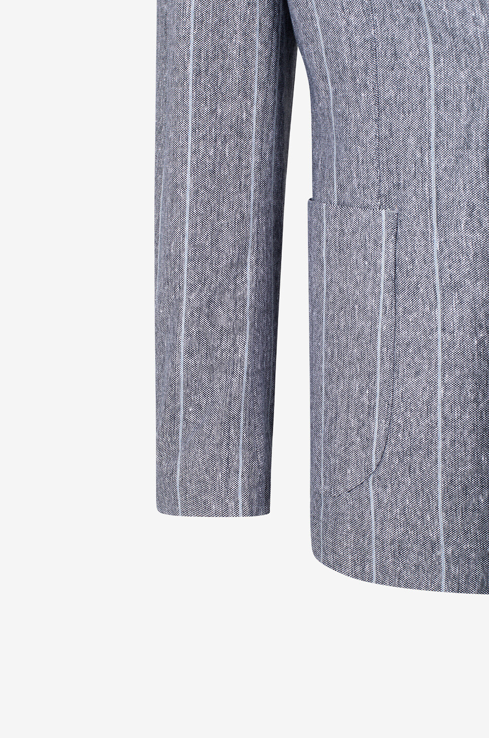 BARBA Zweireihiger Nadelstreifenblazer aus Leinen und Baumwolle Herren DUNKELBLAU 3