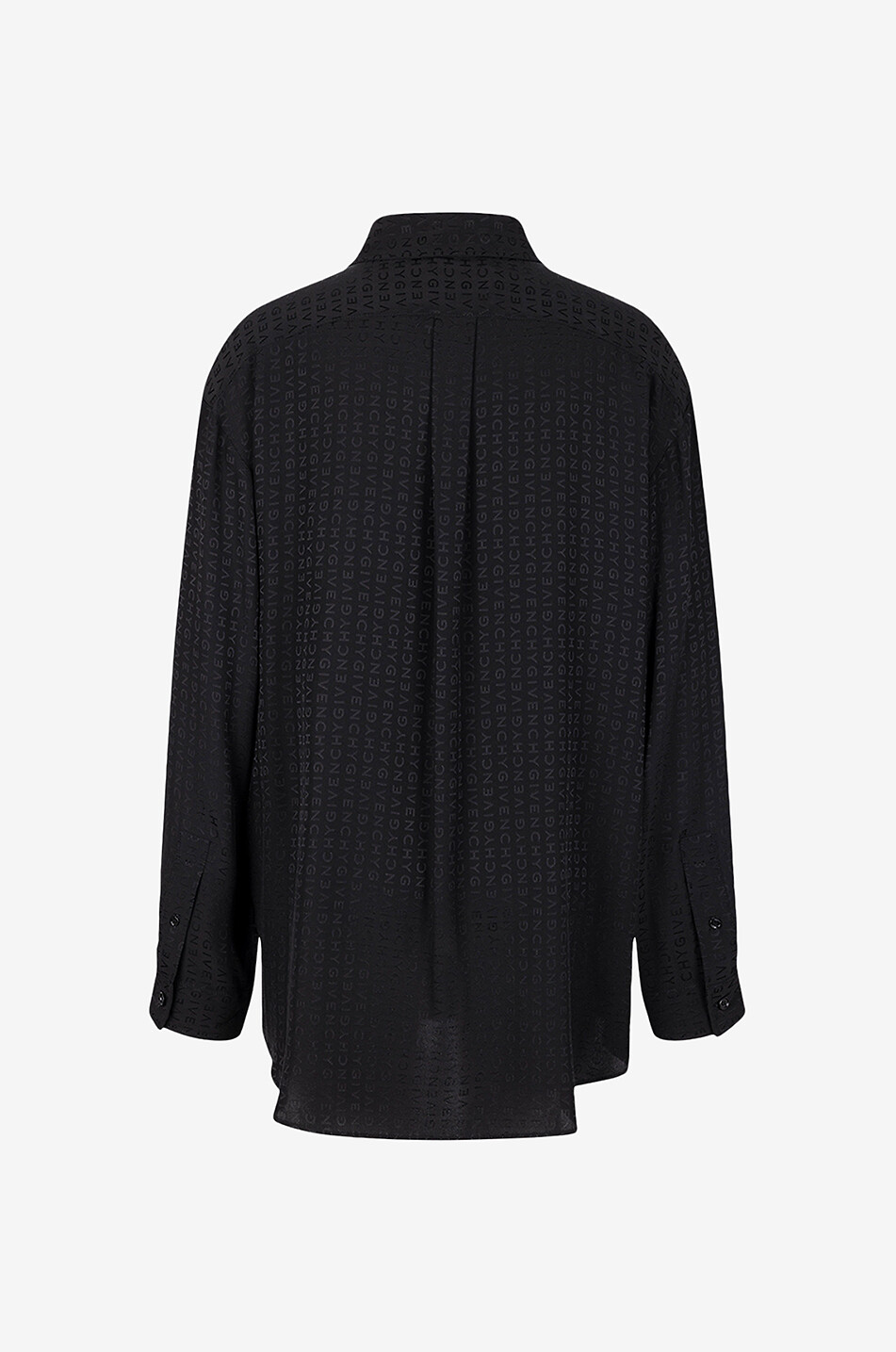 Chemise oversize en jacquard de soie motif logo