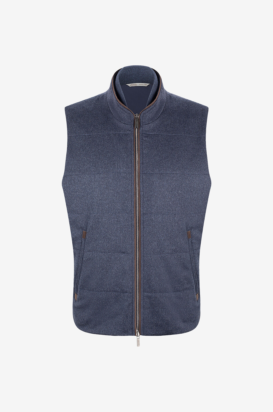 MAURIZIO BALDASSARI Cashmere sleeveless down jacket Men MEDIUM BLUE 1