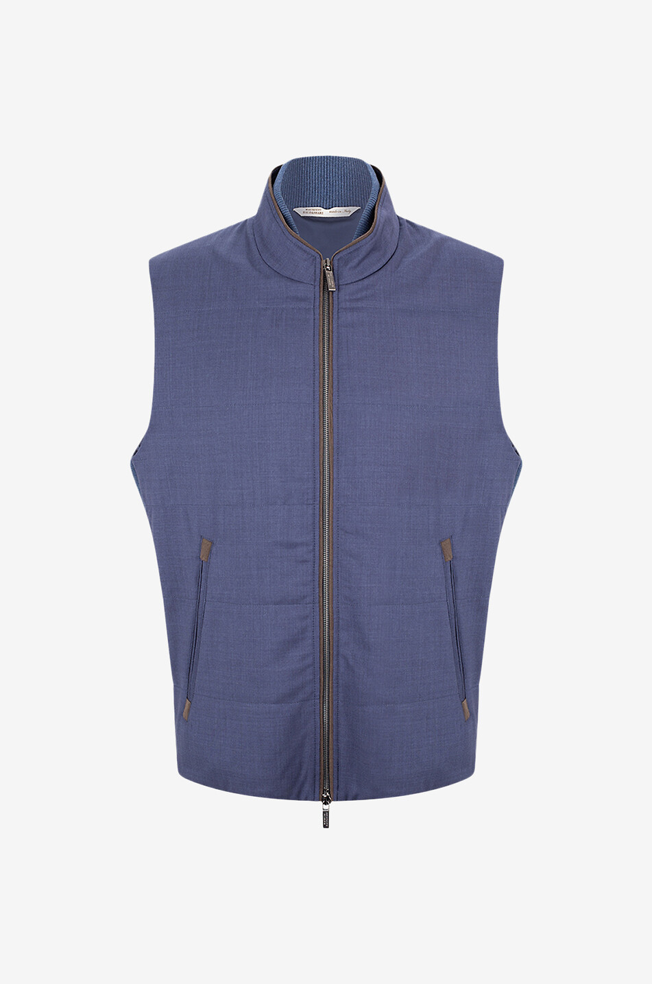 Virgin wool sleeveless down jacket