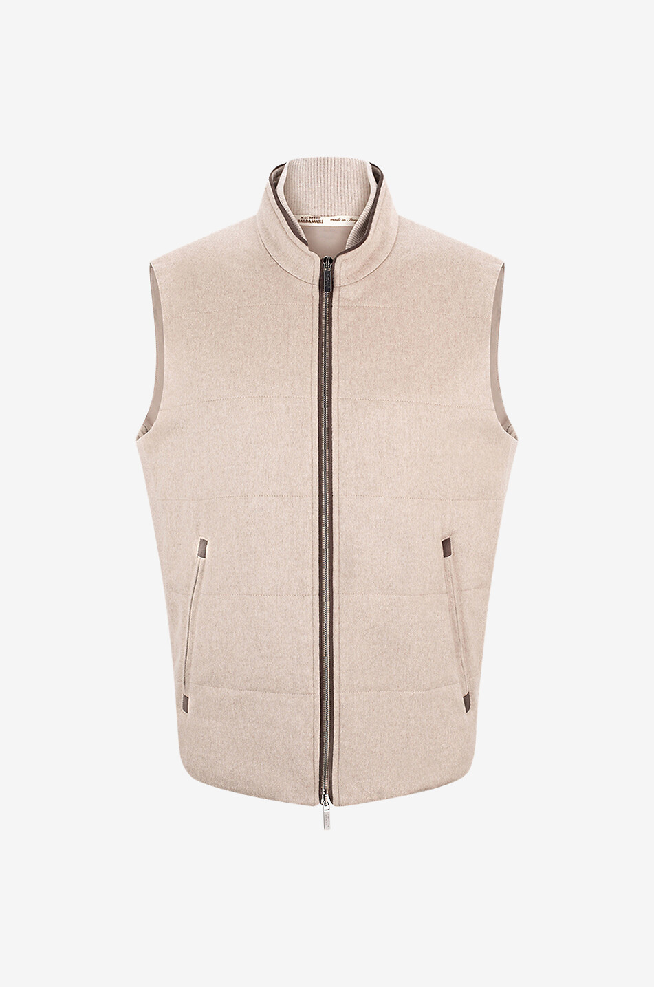 Cashmere sleeveless down jacket